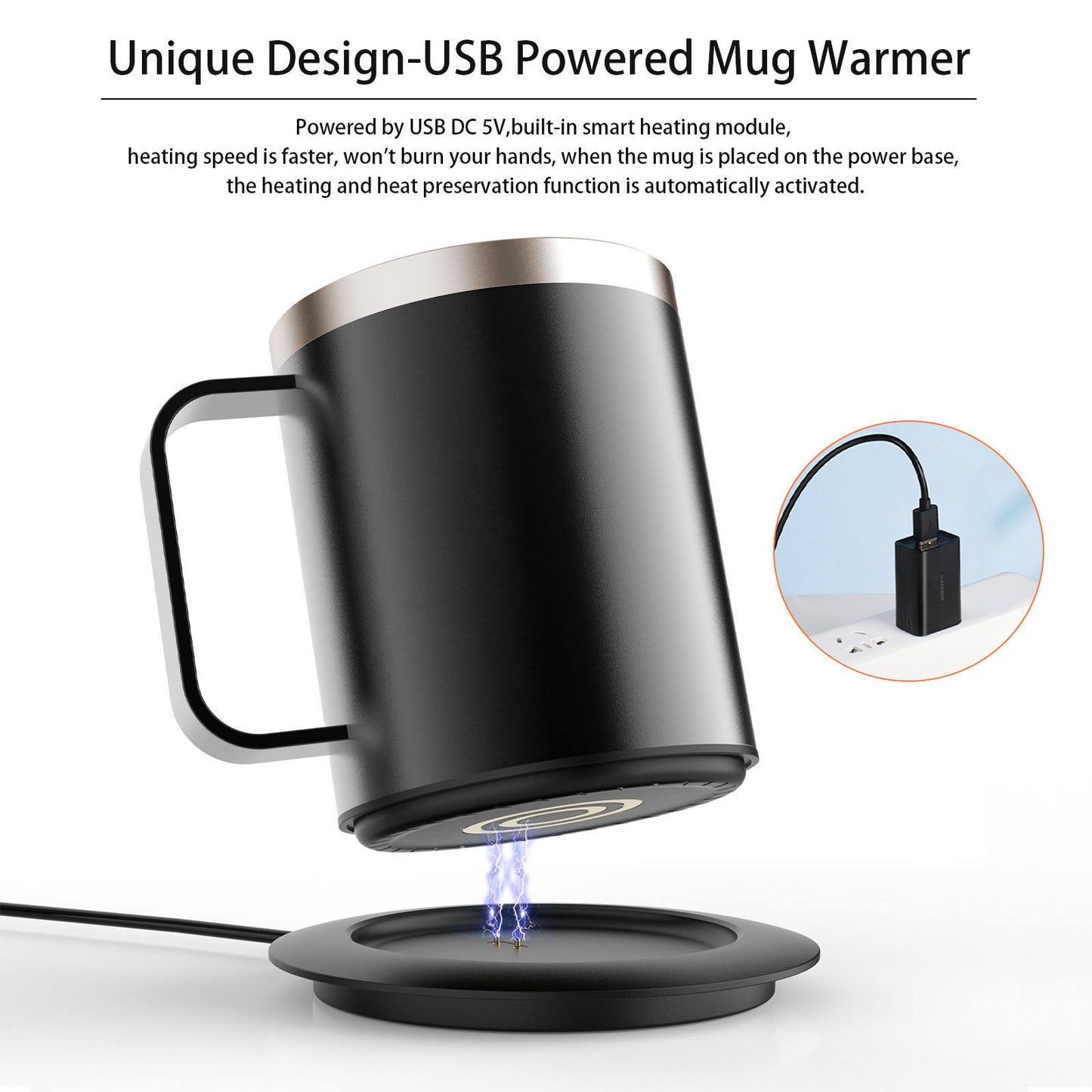 Mug Chauffant USB-C avec Socle Intelligent
