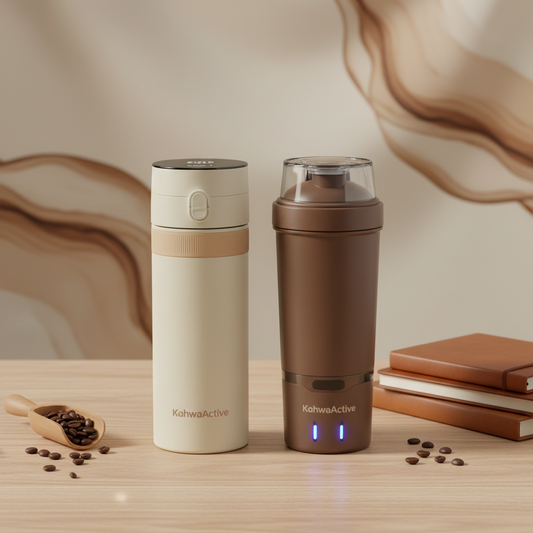 KahwaActive : Gourde intelligente isotherme + Tasse à protéines intelligente — Disponible prochainement